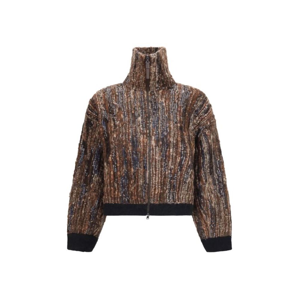 Brunello Cucinelli Women Perforated Zip Cardigan